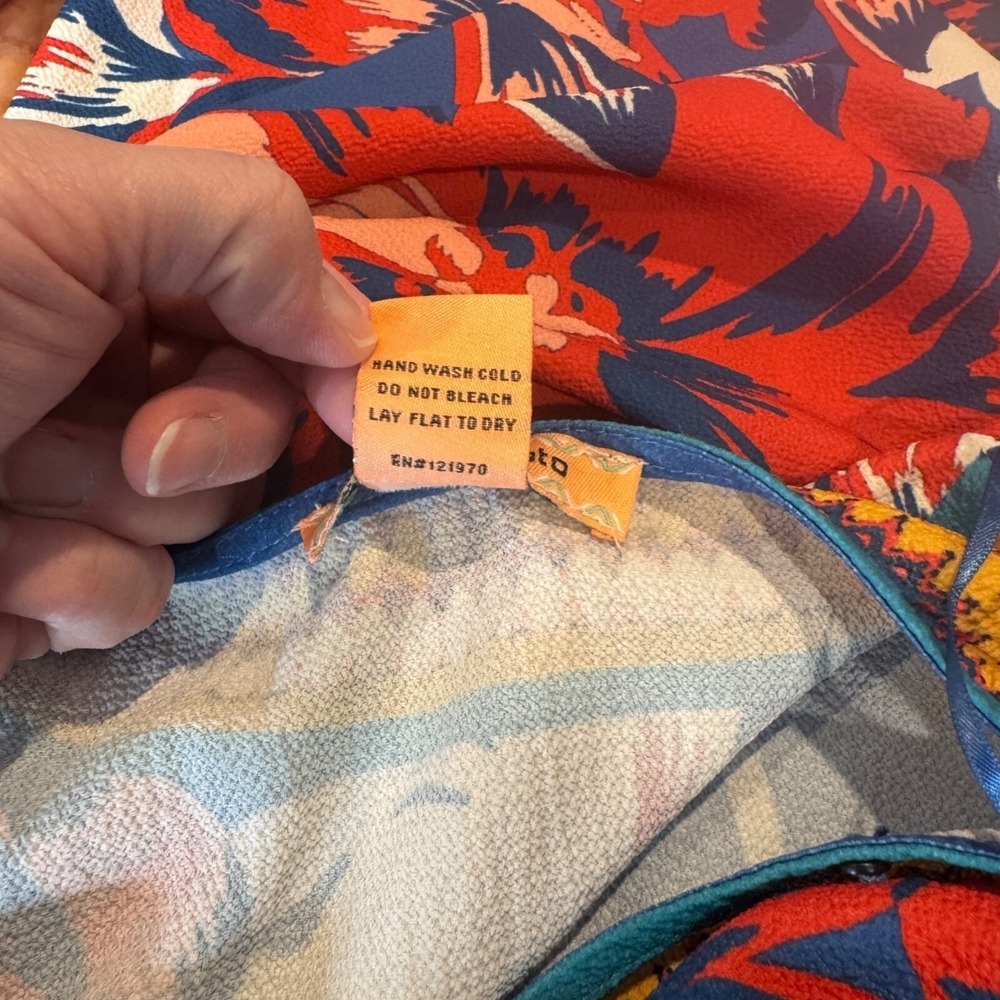 Flying Tomato Festival Maxi Dress XS Blue Floral Print Flare Sleeve Polyester - Picture 12 of 12